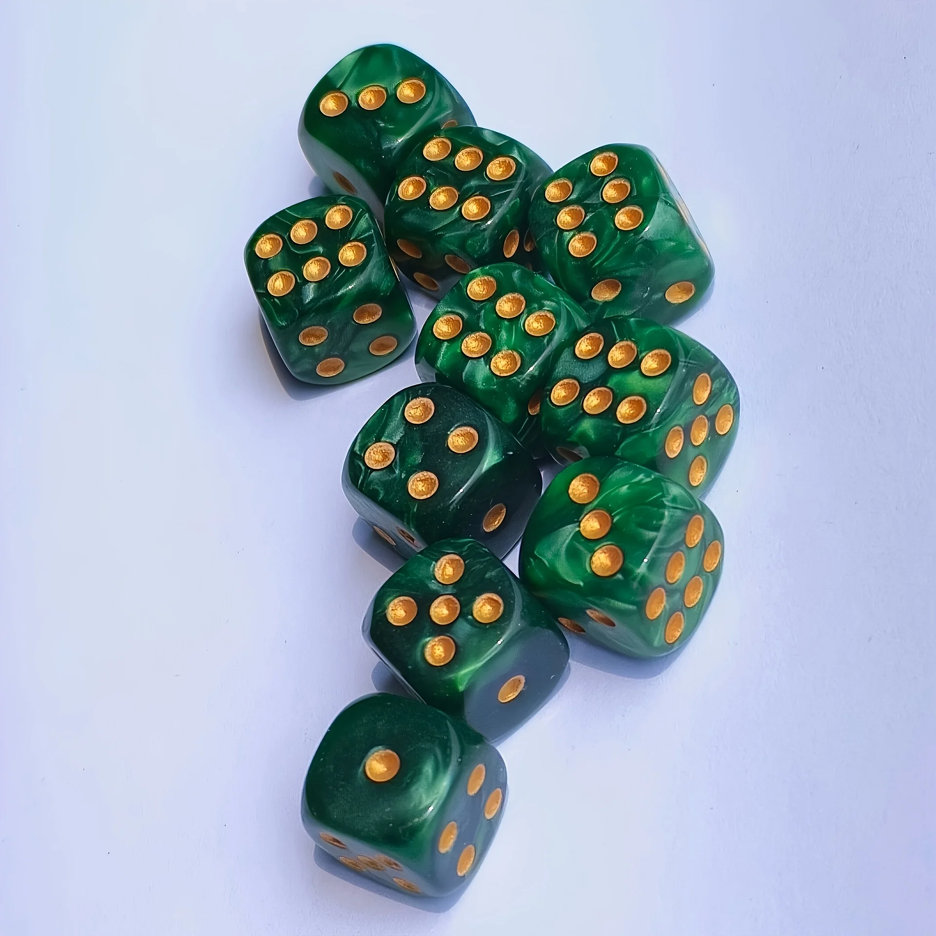 Board Game Electronic Table - 10Pcs 12mm Pearl Swirl D6 Dice,