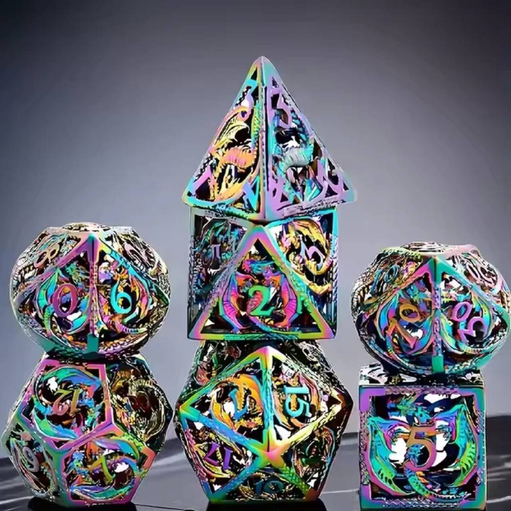 7PCS Colorful Hollow Metal Dic - đánh giá và giá Board Game Dungeons And Dragons