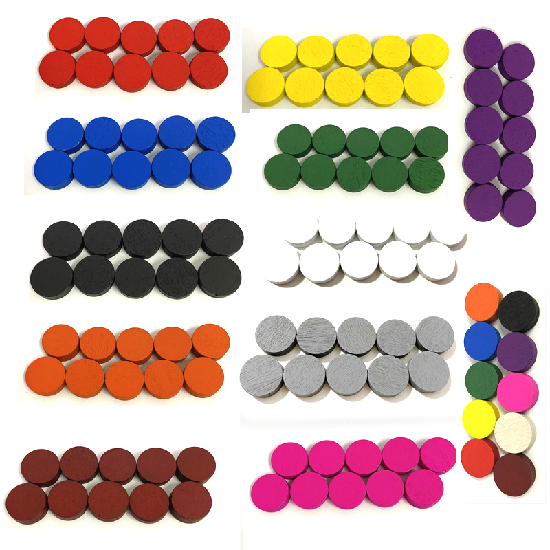 50pieces 15*5MM 11 Colors Wood - đánh giá và giá Board Game Economy