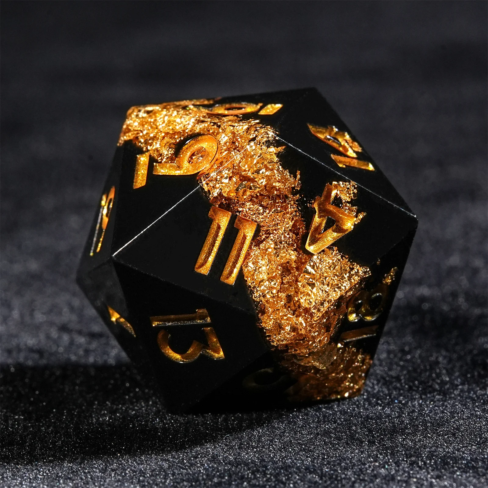 7pcs DND Dice Resin Black Gold - đánh giá và giá Board Game Dungeons And Dragons