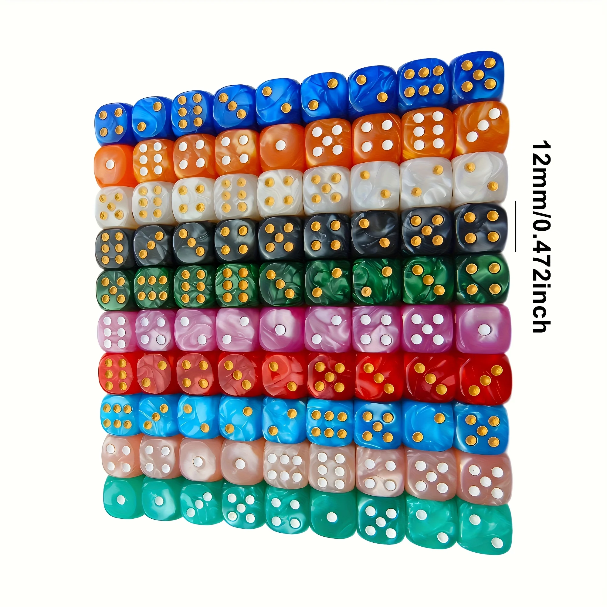 10Pcs 12mm Pearl Swirl D6 Dice - đánh giá và giá Board Game Electronic Table