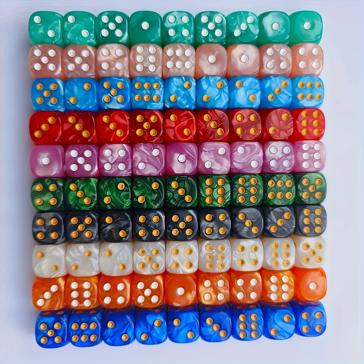 10Pcs 12mm Pearl Swirl D6 Dice - đánh giá và giá Board Game Electronic Table