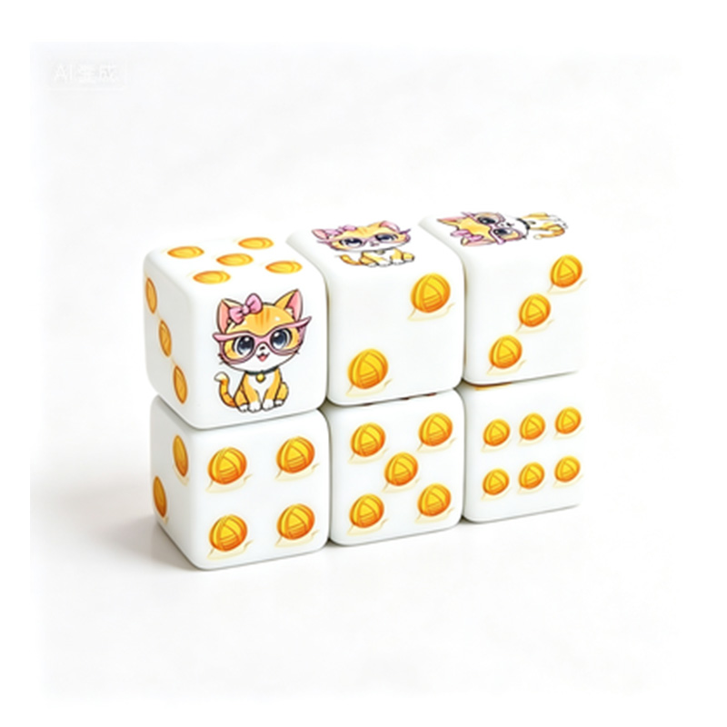 6Pcs Cat Paw Print Polyhedral  - đánh giá và giá Board Game Dungeons And Dragons