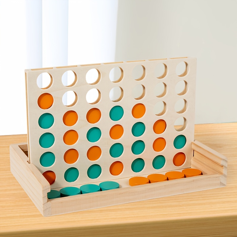 4 in a Row Wooden Board Game - - đánh giá và giá Board Game Viral