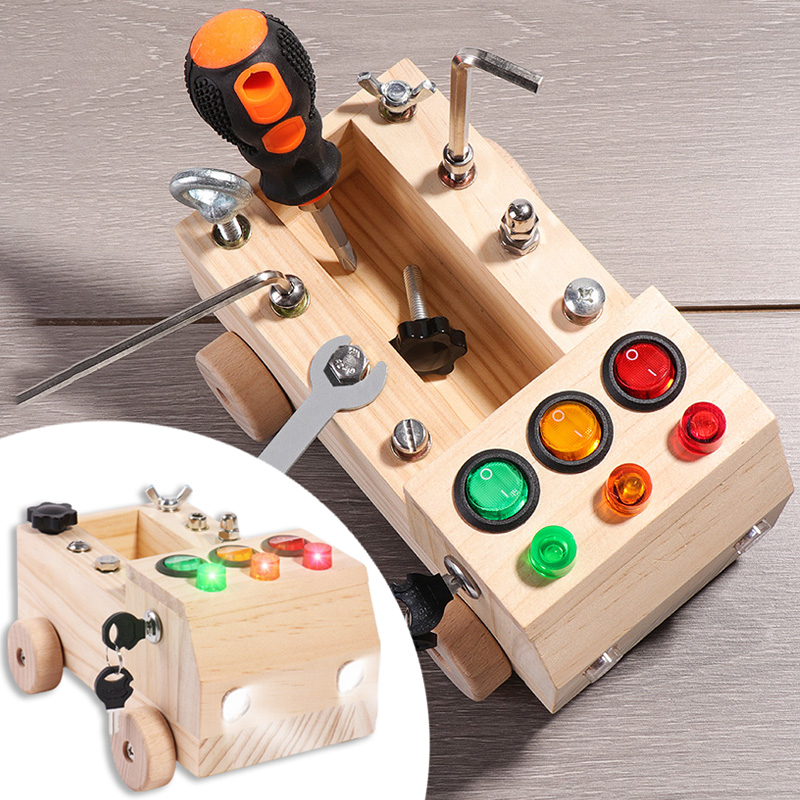 Wooden Montessori Busy Board S - đánh giá và giá Board Game Organization