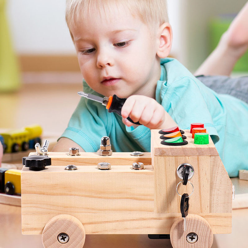 Wooden Montessori Busy Board S - đánh giá và giá Board Game Organization
