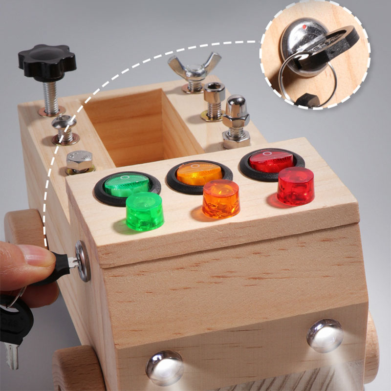 Wooden Montessori Busy Board S - đánh giá và giá Board Game Organization