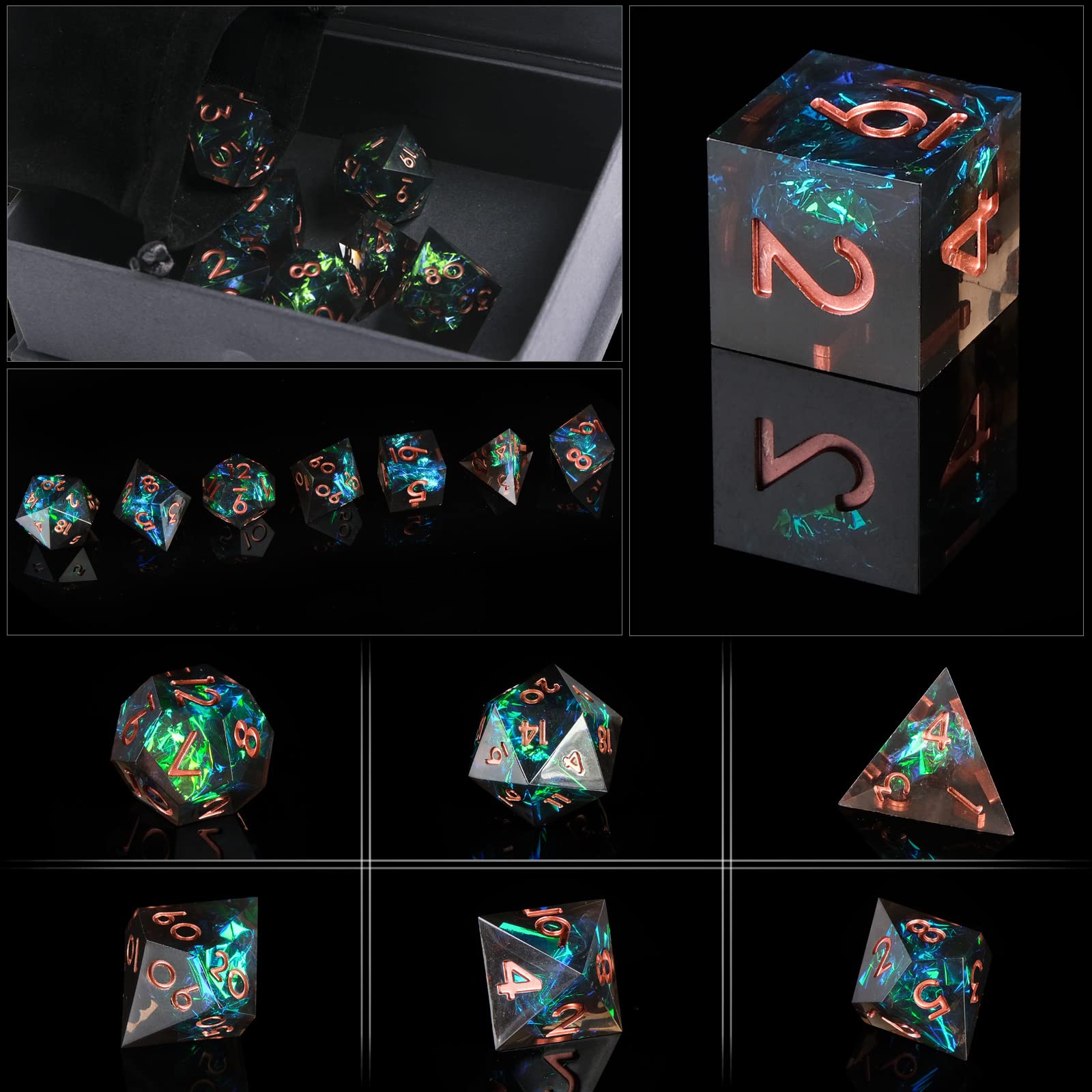 Resin Sharp Edge DND Dice Set  - đánh giá và giá Board Game Dungeons And Dragons